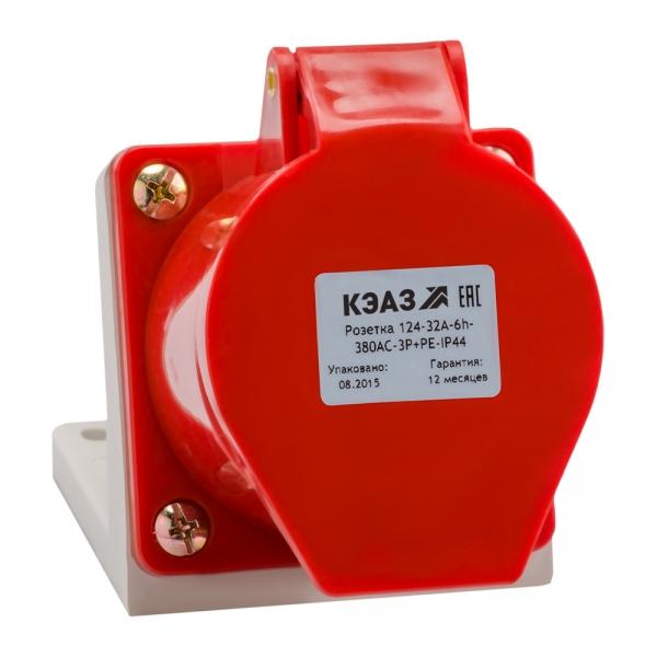 Розетка для монтажа на поверхность 114-16А-6h-380AC-3P+PE-IP44  КЭАЗ
